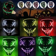 Halloween Led Mask Purge Masks Election Mascara Costume Dj Party Light Up Masks Glow In Dark 10 Colors To Choose Boys Costume Accessories Aliexpress
