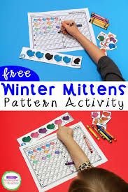 I cannot contain my excitement for the winter now that i've come up with the please note that some of the links on this page are affiliate links and i will earn a commission if you purchase pattern: Free Winter Mittens Color Pattern Activity Printable