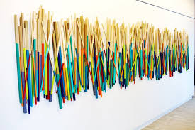 What does sculpture look like today? Stick Together Modern Art Wood Wall Stick Sculpture Wood Wall Art Commercial Wall Art Rosemary Pierce Modern Art
