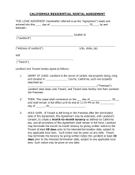 If there are any warning signs, the landlord should make an unemotional decision as to whether the tenant should be permitted to rent or not. Download Free California Residential Rental Agreement Printable Lease Agreement