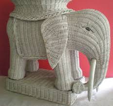 Vintage Wicker Elephant Table With Tray Top By Wicker Elephant Rattan Elephant Hamper Vintage Wicker