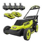 18V ONE+ HP Brushless Whisper 20-inch Self-Propelled Dual Blade Mower - (4) 4.0 Batteries & (2) Chargers P11100VNM Ryobi