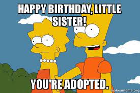 Check spelling or type a new query. 30 Hilarious Birthday Memes For Your Sister Sayingimages Com