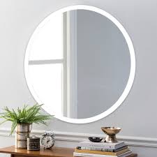 Costway 24 Led Mirror Illuminated Light Wall Mount Bathroom Round Make Up Touch Button Walmart Com Walmart Com