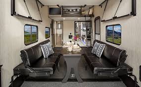 Fifth wheel toy hauler with living room in front. 10 Best 5th Wheel Toy Hauler Floor Plans Rvblogger