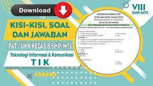 Berbicara soal penilaian akhir semester, soal k13 pas terpadu kelas 10 k13 ini merupakan soal terbaru yang di susun dengan menggunakan microsoft word serta sudah dilengkapi dengan kunci jawaban. Download Kisi Kisi Soal Dan Jawaban Pat Ukk Mapel Tik Kelas 8 Mts Semester 2 Lengkap Youtube
