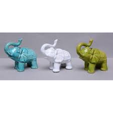 Drew Derose Designs Elephants Figurine Elephant Figurines Elephant Decor Ceramic Elephant