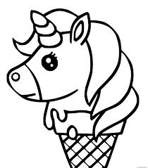 Enter youe email address to recevie coloring pages in your email daily! Cute Unicorn Ice Cream Kawaii Coloring Pages Printable