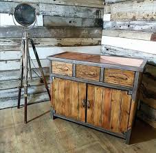 Laminate is a plastic surface applied. Solid Reclaimed Wood Steel Industrial Sideboard Cabinet With Copper Forevermoore Interiors