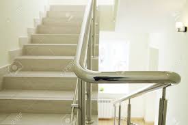 Modern handrails come in many different shapes and models. Staircase In Modern Building Closeup Stainless Steel Handrails Stock Photo Picture And Royalty Free Image Image 42036421