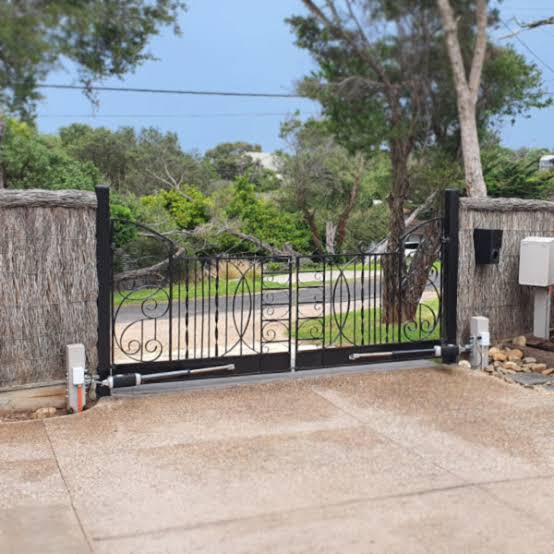 Automatic Double Swing Gate Installation, AI generated