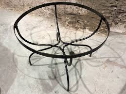 If you have your own custom dining table top our iron dining table bases and legs are perfect for you if your looking for something strong, stable, and stylish. Dining Table Wrought Iron And Brass Foot Glass Top Paul Bert Serpette