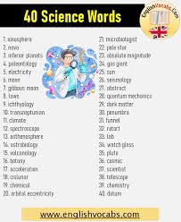 Dark matter is mainly earned from trips through the black hole. 40 Science Words List Science Vocabulary English Vocabs