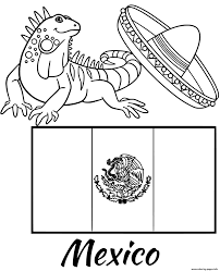 Includes images of baby animals, flowers, rain showers, and more. Mexico Flag Iguana Coloring Pages Printable