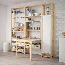 Ivar 3 Section Unit With Foldable Table Pine White Ikea In 2020 Foldable Table Ikea Ivar Ikea