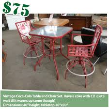 The vibrant red color will also add energy to your space. Vintage Coca Cola Table Construction Junction