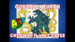8 years old austin drawing titanus king ghidorah from godzilla: How To Draw Godzilla Earth Vs Ghidorah Planet Eater Youtube
