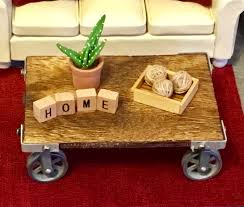 Dollhouse Miniature Wooden Farmhouse Style Coffee Table With Etsy In 2020 Dollhouse Miniatures Doll House Farmhouse Style Coffee Table