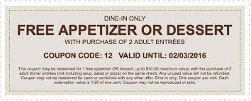 Olive Garden Get A Free Appetizer Or Dessert When You Order 2 Olive Garden Coupons Olive Garden Catering Free Appetizer