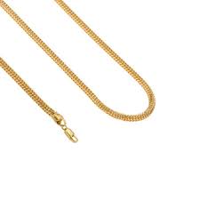 The foxtail long gold chains are one of the latest designs in long gold chains. 22k Gold Round Foxtail Chain 20 Raj Jewels