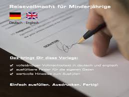 Maybe you would like to learn more about one of these? Vorlage Reisevollmacht Fur Minderjahrige Deutsch Englisch Wellensucher Elopage