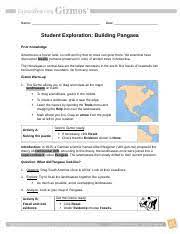 Building pangaea (answer key) download student exploration: Building Pangea Gizmo Name Date Student Exploration Building Pangaea Prior Knowledge Antarctica Is A Frozen Land So Cold And Icy That No Trees Can Course Hero