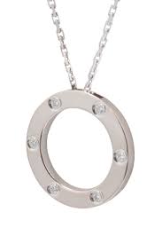 Cartier 18k White Gold 6 Diamond Love Necklace Love Necklace Necklace 18k White Gold