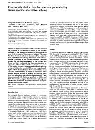 40 000 libros en español para leer online. Functionally Distinct Insulin Receptors Generated By Tissue Specific Alternative Splicing Abstract Europe Pmc