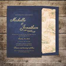 Navy Blue And Gold Wedding Invitation Glitter Wedding Invitation Rustic Chic Floral Wedding Invite Set Weddi Carte Mariage Mariage Viking Carte Invitation