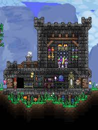 Wizard S House Made With Chad S Furniture Mod And Jenosis Furniture Food And Fun Mod Terraria Construcao Terrario