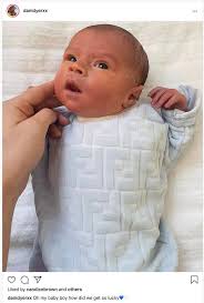 Dani Dyer S Newborn Baby Boy Wears 300 Fendi Outfit In Cute Instagram Snap Mirror Online Discover jacadi's boy jumpsuits selection: the mirror