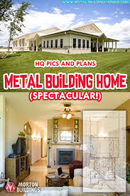 Spectacular Metal Building Home W Stone Wainscot Hq Plans Pictures In 2020 Metal Building Home Building A House Cost Metal Building Homes