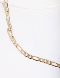 14k gold rope chain necklace: Real Gold Plated Figaro Chain Necklace Lovisa