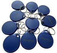 Dual Frequency RFID Key Fob 125Khz EM4100 and 13.56Mhz M1 chip (Pack of 10)  (Blue)