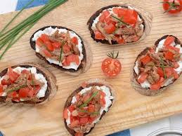 Bruschettas Thon Tomate Et Ricotta Recette Recette Bruschetta Recette Recettes De Cuisine