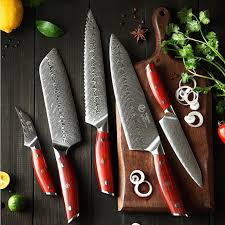 Shop kitchen, table, home · gift cards available 5pc Japanese Damascus Steel Kitchen Knife Set Knifewarehouse