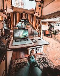 How To Build An Office Into Your Campervan Conversion Diy Campervan Campervan Life Van Life