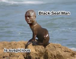 Suspicious Black Seal Man Know Your Meme
