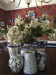 Blue And White Porcelain Cluster On Dining Room Table Blue Table Settings Decor Blue Decor