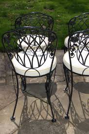 Lyon Shaw Windflower Lattice Wrought Iron Outdoor Patio Table 4 Padded Chairs Outdoor Patio Table Wrought Iron Patio Furniture Vintage Patio