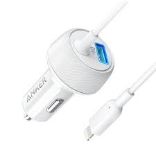 .car charger options here, but if you're in the market for a usb car charger, check this one out. Anker Powerdrive 24w 1 Port Car Charger With Hardwired 3 Lightning Cable White Target