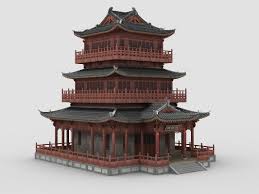 Chinese Building 3d In 2020 Chinese Buildings China Architecture Chinese Architecture