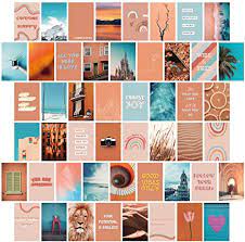 Ad by gmsartbygretha ad from shop gmsartbygretha. Amazon Com Yumknow Aesthetic Wall Collage Kit 4x6 Inch Set Of 50 Teen Girl Preppy Decor For Bedroom Dorm Motivational Wall Art Peach Teal Blue Photo Picture Posters Inspirational Gift For Teenage