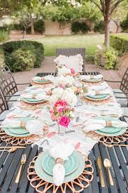 The best dining room tables combine table linens, serveware, tableware, and other fun accents to make an attractive looking dining room. Anthropologie Inspired Outdoor Dinner Party Home With Holly J