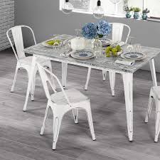 Lancaster table & seating white stacking adjustable resin chaise. Fdw Metal Dining Chairs Set Of 4 Indoor Outdoor Chairs Patio Chairs Metal Chairs 18 Inch