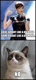 Shine Bright Like A Diamond R Funny Grumpy Cat Memes Grumpy Cat Humor Grumpy Cat