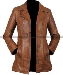 Ladies Long Brown Biker Coat Leather Jacket Women Brown Long Leather Coat Brown Leather Jacket
