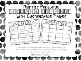 This is a great way to reinforce patterning . Preschool Monthly Calendar Template Worksheets Teaching Resources Tpt