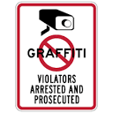 No Graffiti Violators Arrested and Prosecuted Sign - 18x24 ...