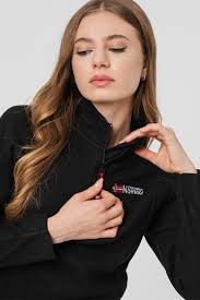 Geographical Norway, Bluza de trening din fleece cu fermoar scurt si maneci  raglan